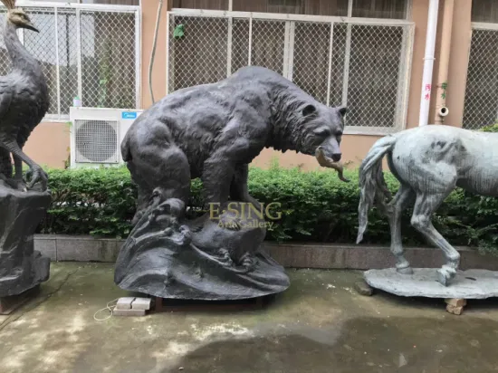 Оптовая продажа сада в натуральную величину животное бронзовая скульптура Купера античная латунная статуя лошади
